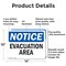 Signmission Evacuation Area, 14 in W x Rectangle, Aluminum OS-2PACK-NS-A-1014-L-12182 - alternate 2